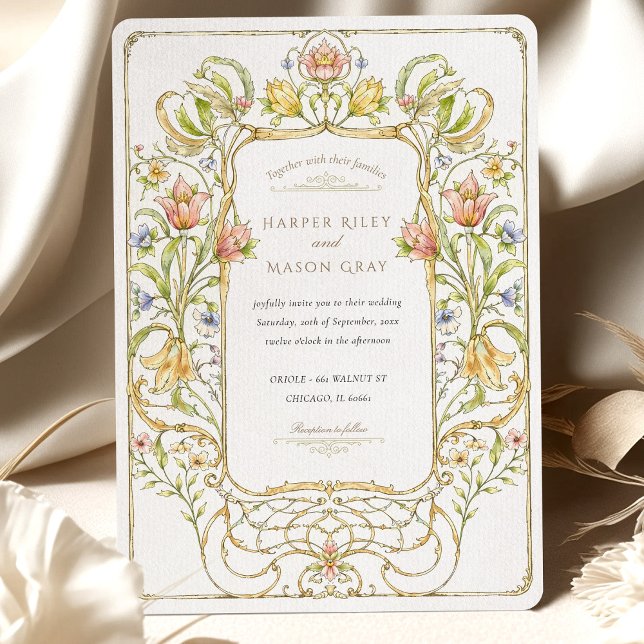 Romantische Jugendstil-Hochzeit Einladung (Von Creator hochgeladen)