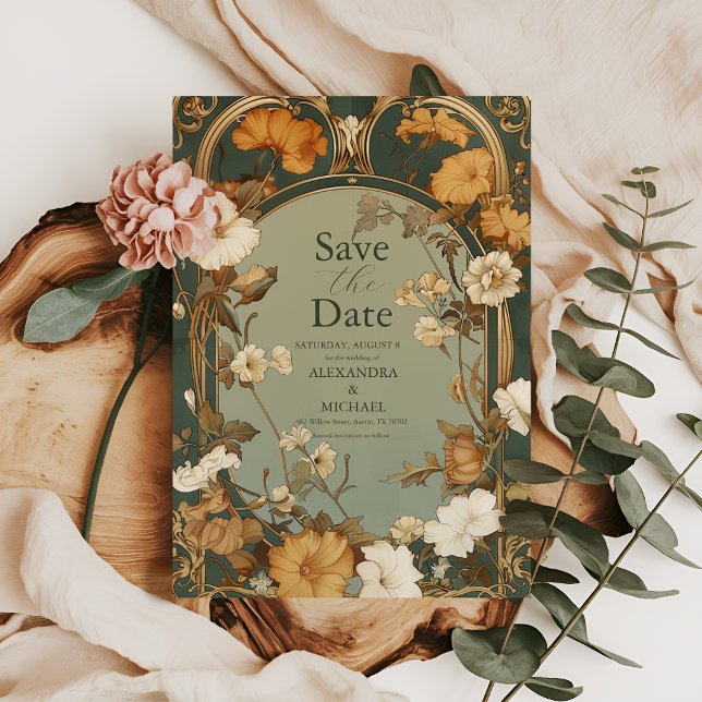 Romantische Jugendstil-Hochzeit Save The Date (Von Creator hochgeladen)