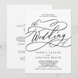 Romantische Kalligrafie | Alle in einer Hochzeit G Einladung