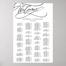 Romantische Kalligrafie - Alphabetische Sitzkarte Poster