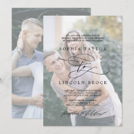 Romantische Kalligrafie | Faded Foto Formal Weddin Einladung