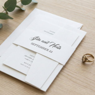 Romantische Kalligrafie Flourish-Hochzeit Einladungsbanderole