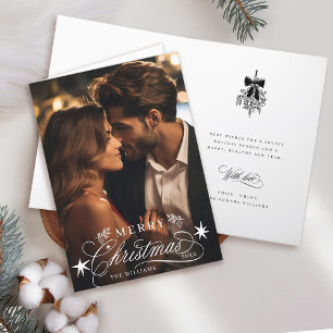 Romantische Kalligrafie Frohe Weihnachts-Foto gekl Feiertagskarte