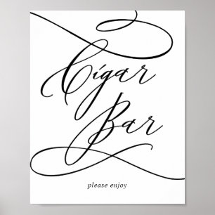Romantische Kalligrafie   Geblüht Bar-Zeichen Poster
