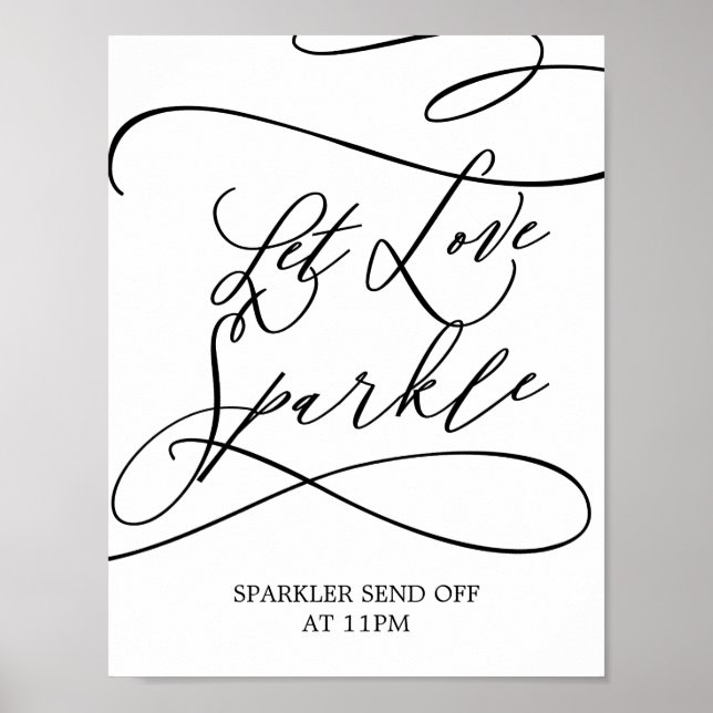 Romantische Kalligrafie Gelassen Liebe Sparkle Zei Poster (Vorne)