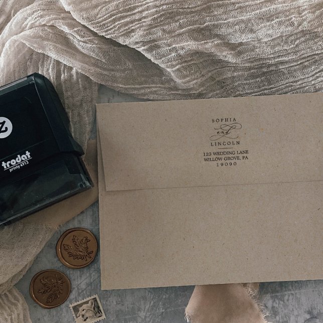 Romantische Kalligrafie-Hochzeit Permastempel (Von Creator hochgeladen)