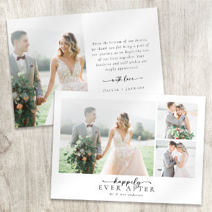 Romantische Kalligrafie-Schrift Mehrfach-Foto-Hoch Dankeskarte