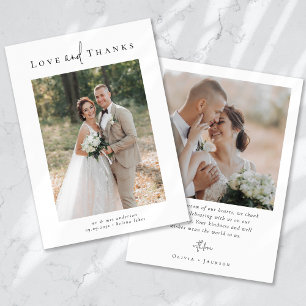 Romantische Kalligrafie-Skript Multiple Foto Hochz Dankeskarte