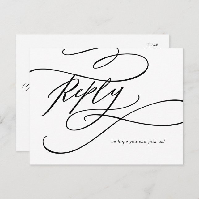 Romantische Kalligrafie Song Request UAWG Postcard Einladungspostkarte (Vorne/Hinten)