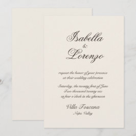 Romantische Kalligrafie Toskana Hochzeitseinladung Einladung