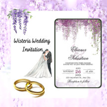 Romantische Kalligrafie Wisteria Lila Wedding