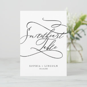 Romantische Kalligraphie 12x18" Sweetheart Tischnu Einladung