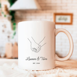 Romantische Kalligraphie Hand in Hand Kaffeetasse