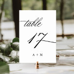 Romantische Kalligraphie Hochzeit Nummer 17, Tischnummer<br><div class="desc">Tabelle 17. Bitte Karo alle verfügbaren Nummern. | Romantische und elegante Wirble Kalligraphie Hochzeitskalibrierung Tischnummer mit Monogrammen. Für eine weiter gehende Anpassung dieses Designs klicken Sie bitte auf den BUTTON BLAU DESIGN TOOL oben!</div>