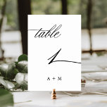 Romantische Kalligraphie Hochzeit Nummer 1, Tischnummer<br><div class="desc">Tabelle 1. Bitte Karo alle verfügbaren Nummern. | Romantische und elegante Wirble kalligraphische Hochzeitsfeier Tischnummer. Für eine weiter gehende Anpassung dieses Designs klicken Sie bitte auf den BUTTON BLAU DESIGN TOOL oben!</div>