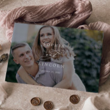 Romantische Kalligraphie Monogram Dark Foto Weddin