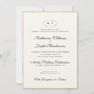 ROMANTISCHE KALLIGRAPHIE UND KLASSIKER MONOGRAMM W EINLADUNG