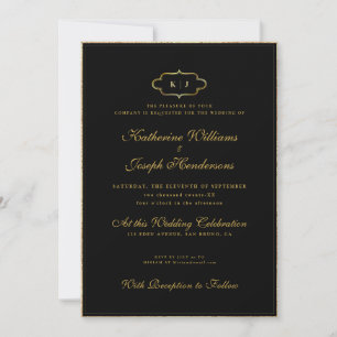 ROMANTISCHE KALLIGRAPHIE UND KLASSIKER MONOGRAMM W EINLADUNG