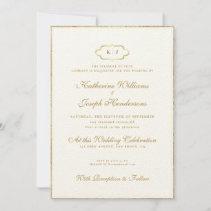 ROMANTISCHE KALLIGRAPHIE UND KLASSIKER MONOGRAMM W EINLADUNG