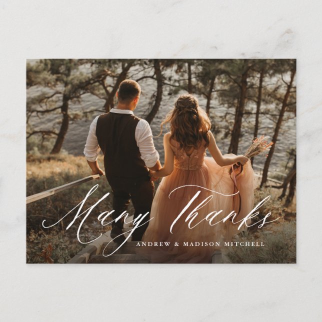 Romantische Kalligraphie Vielen Dank Foto vielen D Postkarte (Vorderseite)