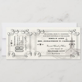 Romantische Kapelle Country Road Ticket Hochzeit Einladung