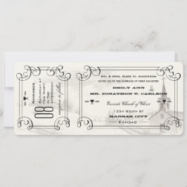 Romantische Kapelle Country Road Ticket Hochzeit Einladung