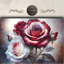 Romantische Karmesinrose Dekupage Seidenpapier