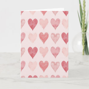 Romantische Karte mit rosa Herzen
