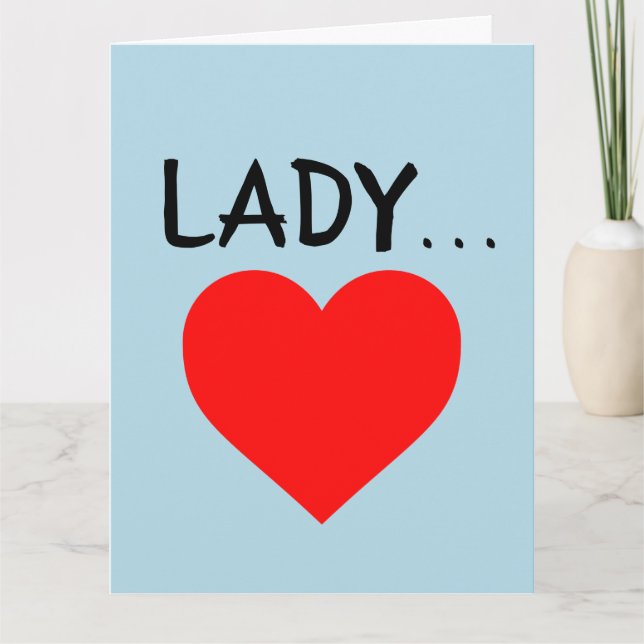 ROMANTISCHE KARTEN FÜR EHEFRAU ODER FREUND, "LADY" (Vorderseite)