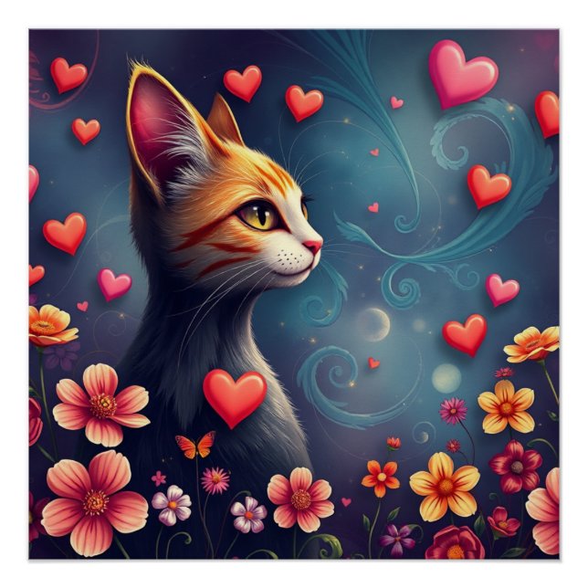 Romantische Katze Poster (Vorderseite)