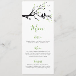 Romantische Katzen in Liebe Grün und Weiß Empfang Menükarte