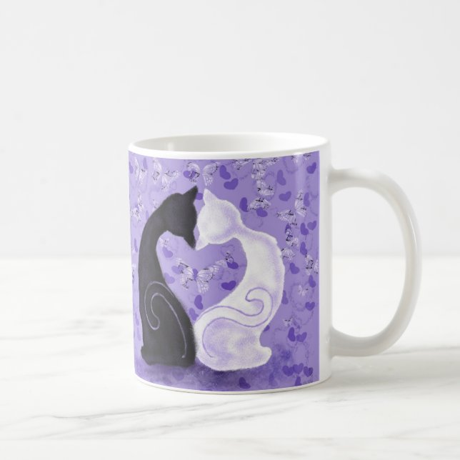 Romantische Katzen Kaffeetasse (Rechts)