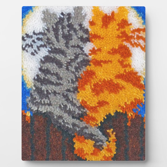 Romantische Katzen Latch Hook Fotoplatte (Vorderseite)