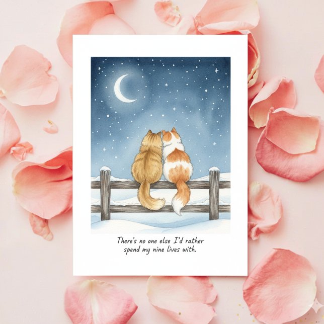 Romantische Katzenliebhaber Valentinstagskarte für Feiertagskarte (Von Creator hochgeladen)