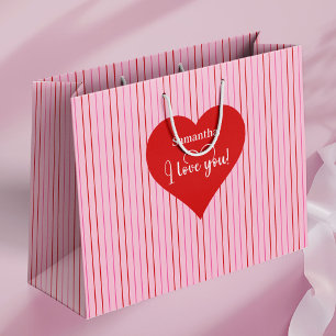 Romantische klassische Herzen Ich liebe dich Gesch Große Geschenktüte