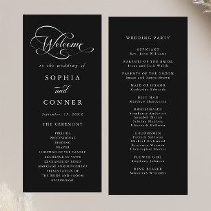 Romantische klassische Kalligrafie Hochzeit Schwar Programm