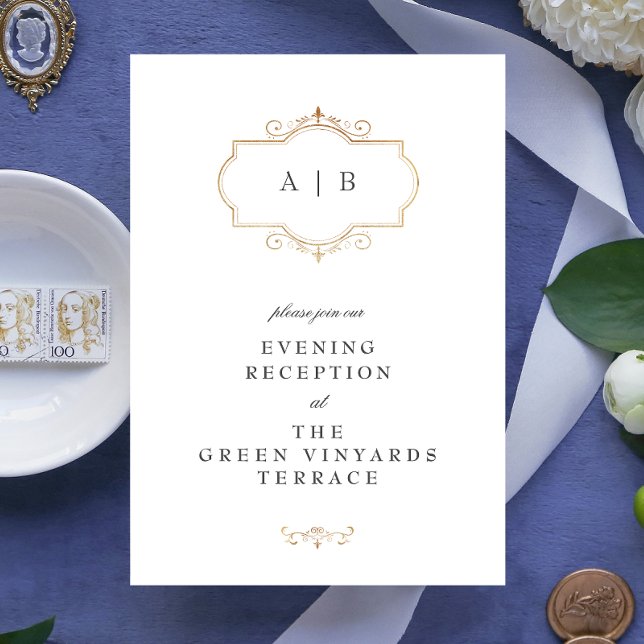 romantische klassische Mono-Hochzeit Begleitkarte (Von Creator hochgeladen)