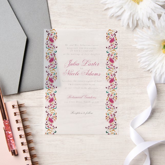 Romantische klassische Pearl Swan Floral Frame Wed (Hochzeit)