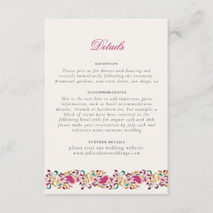 Romantische klassische Pearl Swan Floral Frame Wed Begleitkarte