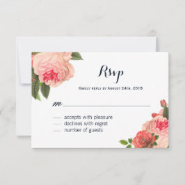 Romantische Korallenpeonie auf RSVP-Karten der Mar RSVP Karte