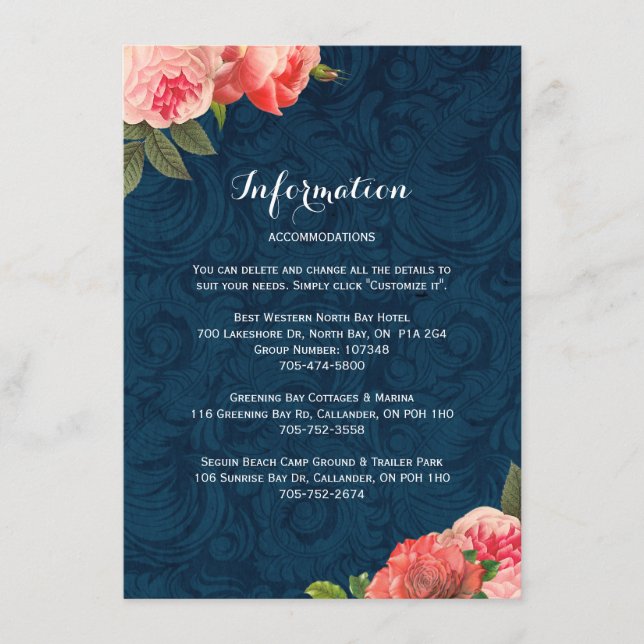 Romantische korallenrote Peonie Einzelkarten Begleitkarte (Vorderseite)