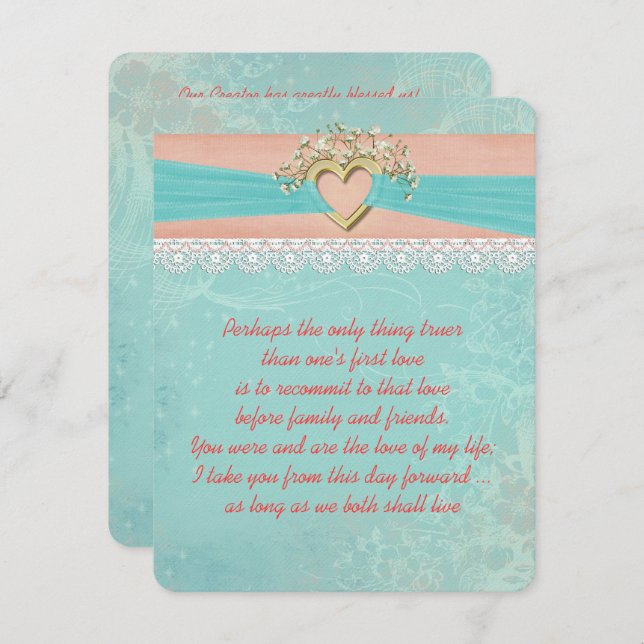 Romantische Kraft Erneuerbare Kraft und Herz Einladung (Vorne/Hinten)