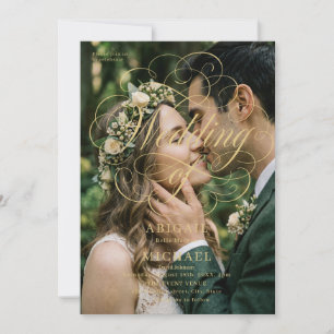 Romantische Küss Hochzeits-Einladungs-Foto Elegant Einladung