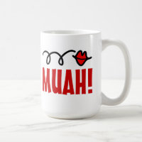 Romantische Kuss-Tasse mit den roten Lippen |