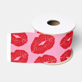 Romantische Küsse, Valentinstag Pinker Kuss Ripsband