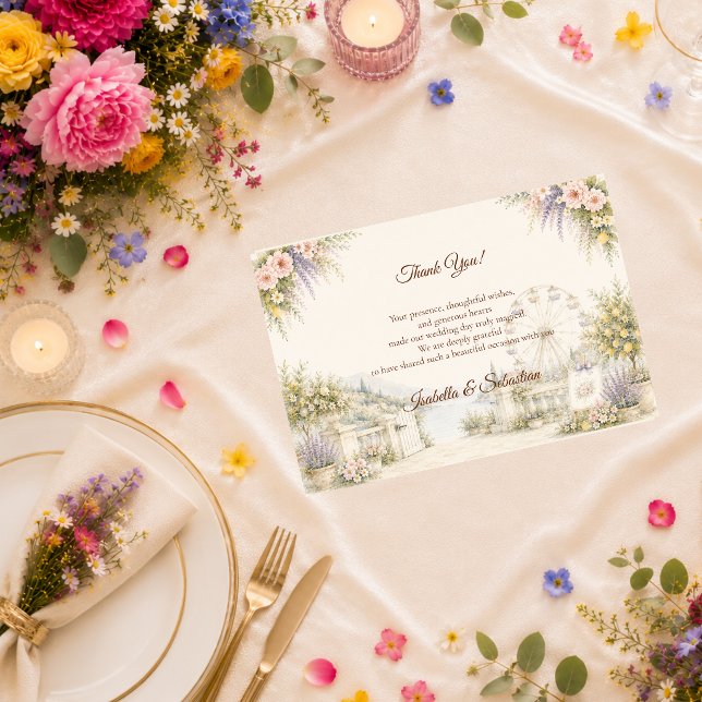 Romantische Küsten-Gartenhochzeit Dankeskarte (Von Creator hochgeladen)