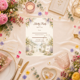 Romantische Küsten-Gartenhochzeit RSVP Karte