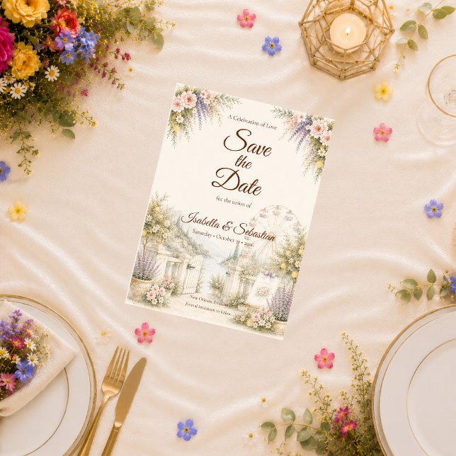 Romantische Küsten-Gartenhochzeit Save The Date (Von Creator hochgeladen)
