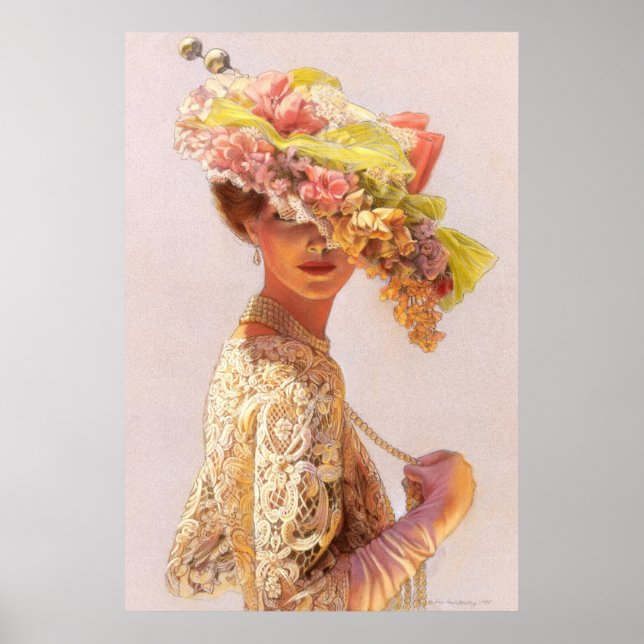Romantische Lady Viktorianisch Decor Poster (Vorne)