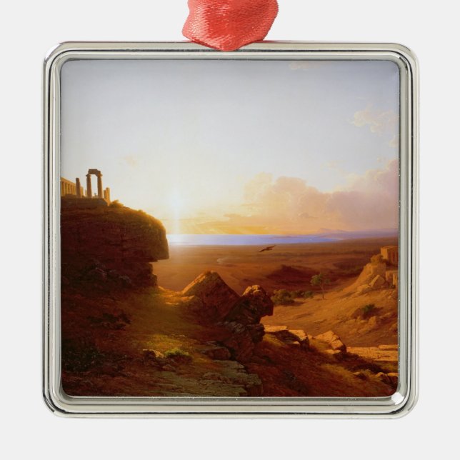 Romantische Landschaft, 1860 Silbernes Ornament (Vorne)
